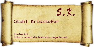 Stahl Krisztofer névjegykártya